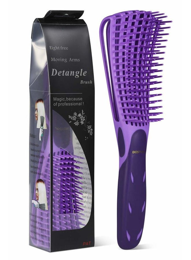BESTOOL Detangling Brush for Natural Hair, Detangler for 3/4abc Curly, Coily, Kinky Hair, Detangle Wet/Dry Easily with No Pain (Purple) - Image 1