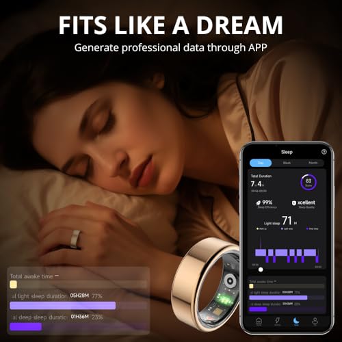 COLMI R02 Smart Ring, a Smart Ring for Women and Men, with a Charging case, Supports Heart Rate, Blood Oxygen, Sleep Health Monitoring, and Sports Tracking Ring. (Rose Gold, 8#) - Image 4