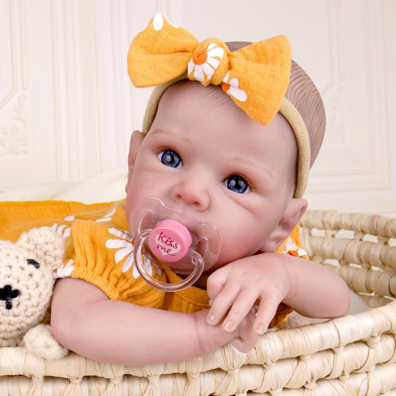 Aori Reborn Baby Doll Realistic Girl 20 inches - Soft Cloth Body and Vinyl Limbs, Lifelike Newborn Baby Dolls for Kids Imaginative Play, Emotional Comfort for The Elderly - Image 2
