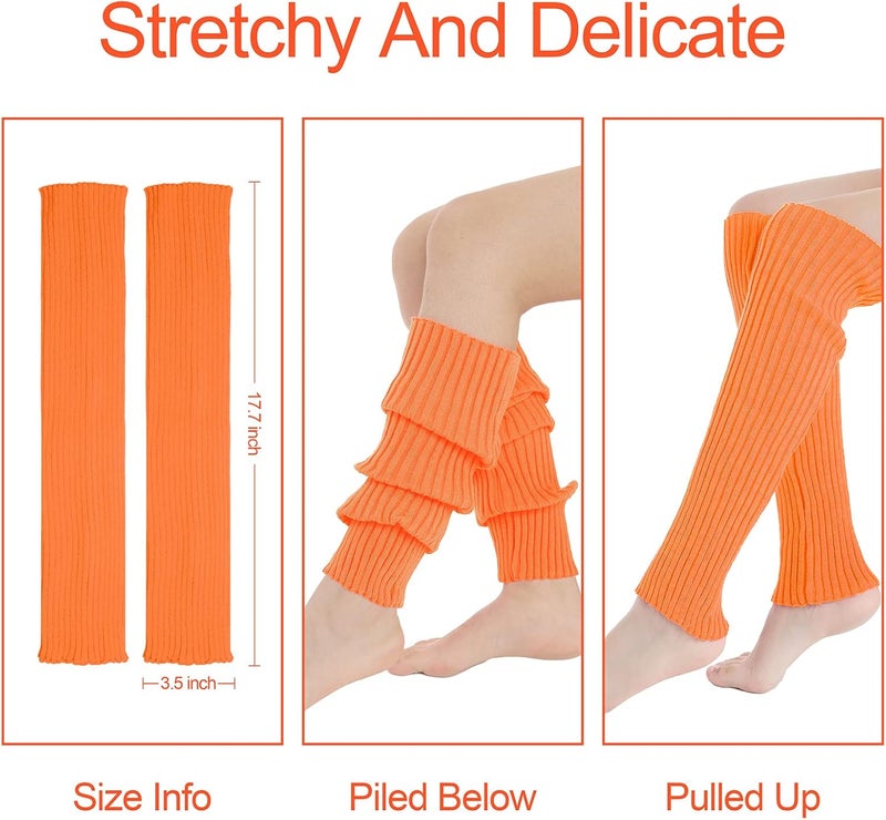 Sarfel Leg Warmers for Women 80s Ribbed Knit Leg Warmer Custume Womens Leg Warmers Sports Party Accessories - Image 5