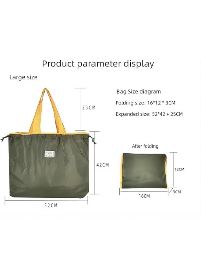 Cool Baby 3 Pack Large Capacity Environmentally Friendly Portable Foldable Supermarket Shopping Bags Can Be Tie Drawstring Storage Grocery Bags Handbags Reusable Shopping Bags  - Image 2