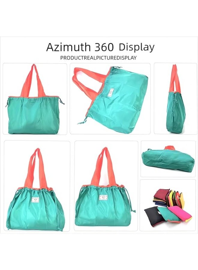 Cool Baby 3 Pack Large Capacity Environmentally Friendly Portable Foldable Supermarket Shopping Bags Can Be Tie Drawstring Storage Grocery Bags Handbags Reusable Shopping Bags  - Image 5