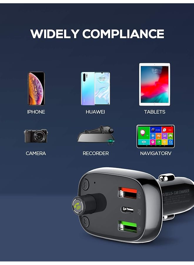 LDNIO C704Q Universal Bluetooth Fm Transmitter And Car Charger Pd/Qc4 + Usb Type-C Cable - Image 2