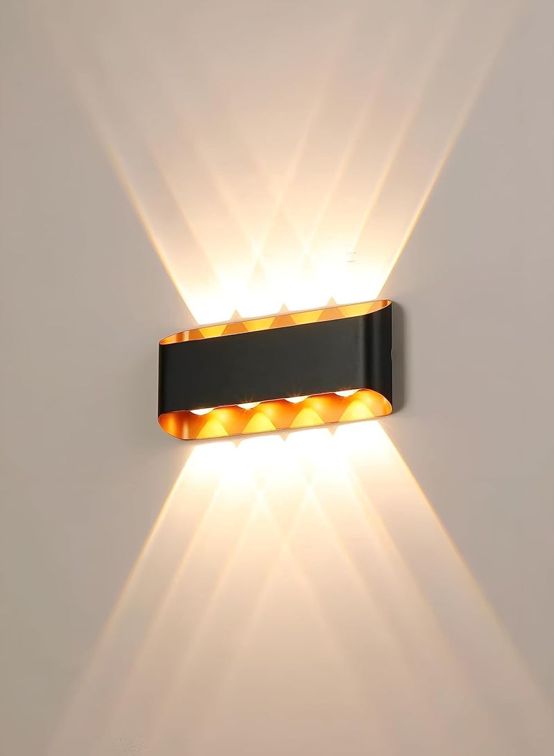 Next Life Modern Up and Down LED Wall Lamp Indoor Outdoor Wall Light Waterproof Wall sconce For Garden Lawn And Balcony Black and Gold - Image 1