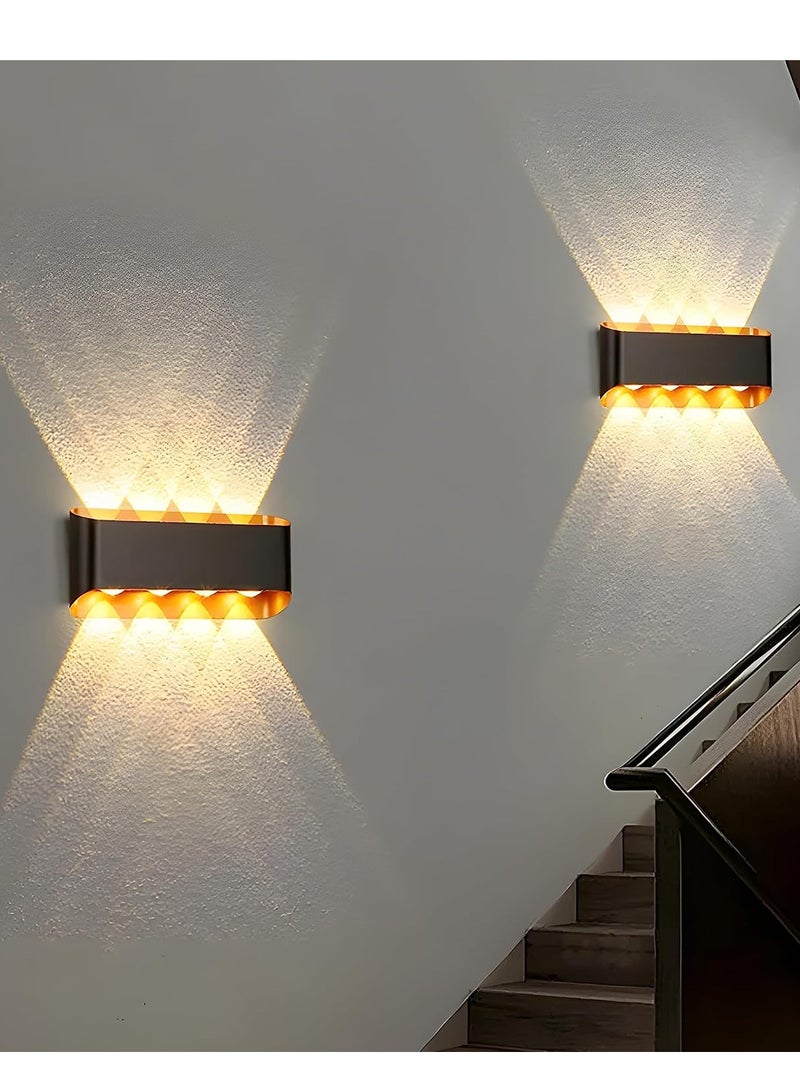 Next Life Modern Up and Down LED Wall Lamp Indoor Outdoor Wall Light Waterproof Wall sconce For Garden Lawn And Balcony Black and Gold - Image 3
