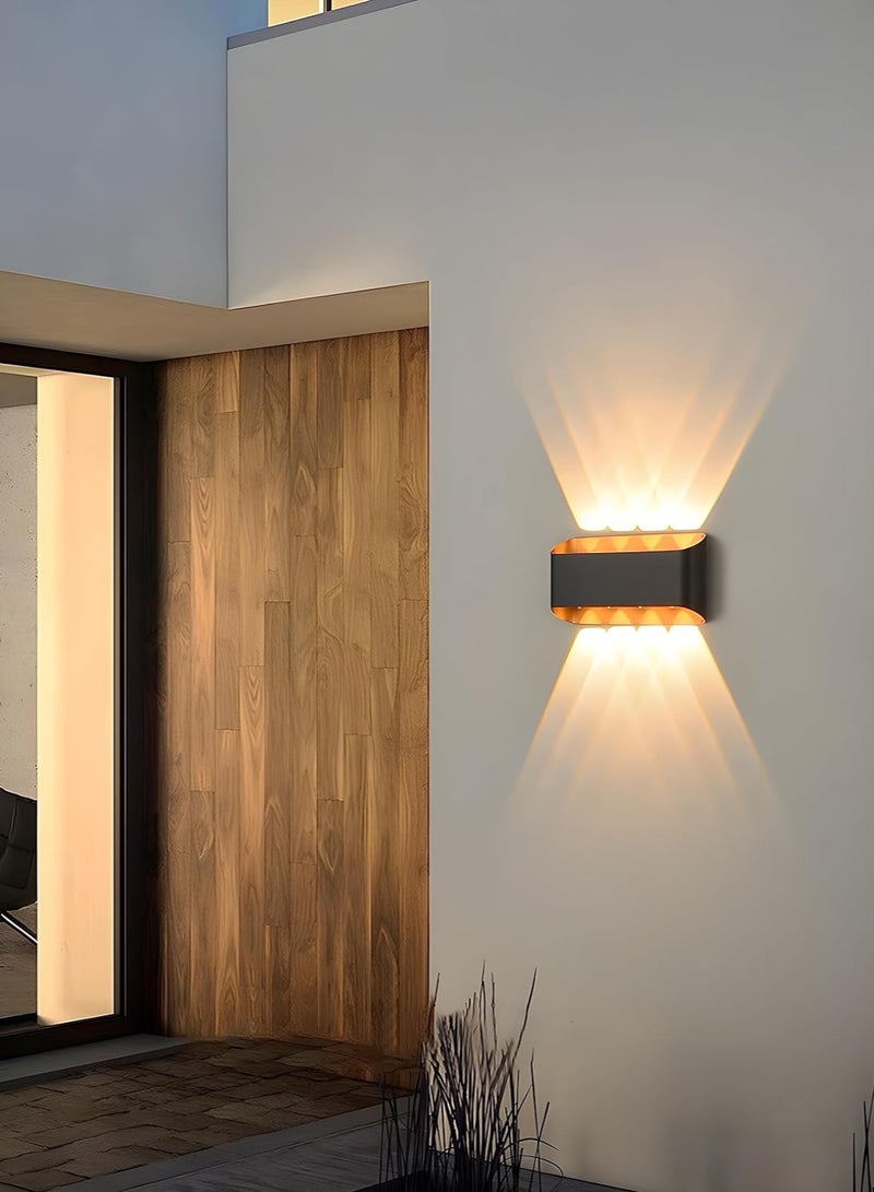 Next Life Modern Up and Down LED Wall Lamp Indoor Outdoor Wall Light Waterproof Wall sconce For Garden Lawn And Balcony Black and Gold - Image 4
