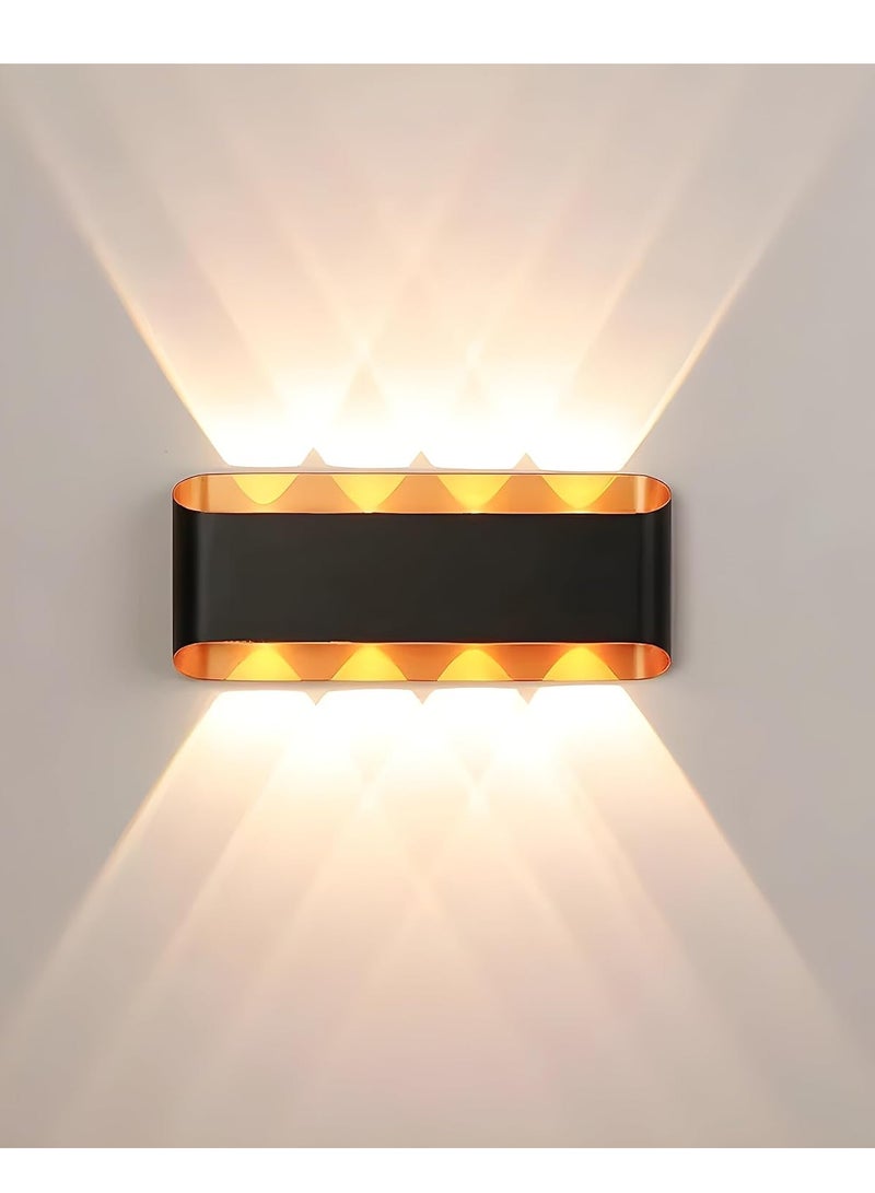 Next Life Modern Up and Down LED Wall Lamp Indoor Outdoor Wall Light Waterproof Wall sconce For Garden Lawn And Balcony Black and Gold - Image 5