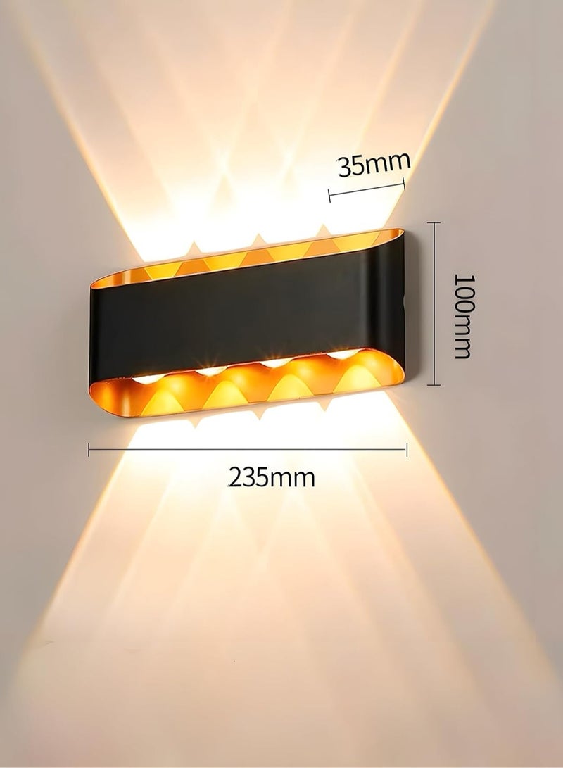 Next Life Modern Up and Down LED Wall Lamp Indoor Outdoor Wall Light Waterproof Wall sconce For Garden Lawn And Balcony Black and Gold - Image 2
