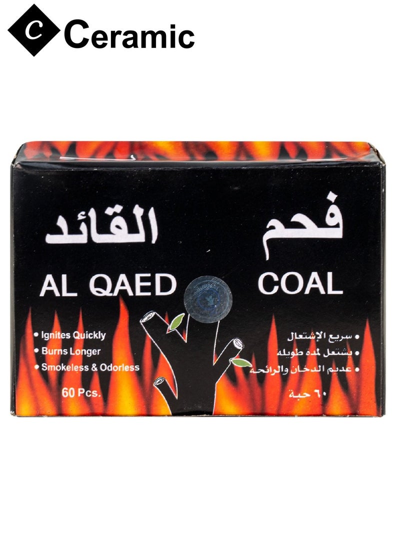 CERAMIC - Al Qaed Coal Charcoals Love Quick Ignite and Long Lasting 60 Pieces - Image 1
