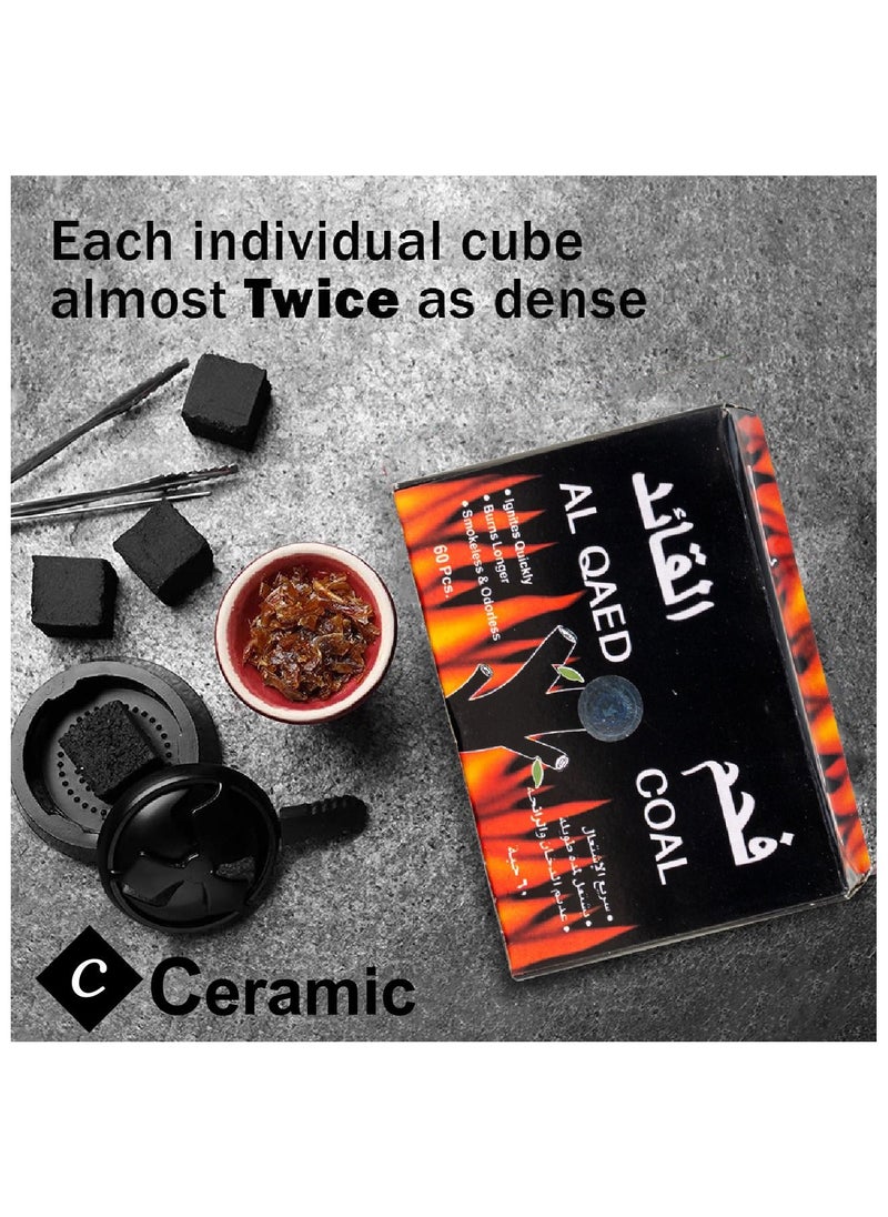 CERAMIC - Al Qaed Coal Charcoals Love Quick Ignite and Long Lasting 60 Pieces - Image 1