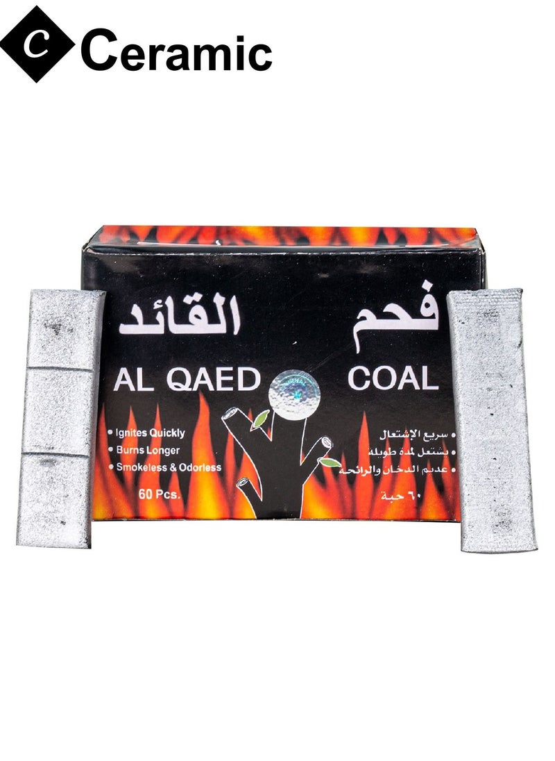CERAMIC - Al Qaed Coal Charcoals Love Quick Ignite and Long Lasting 60 Pieces - Image 1