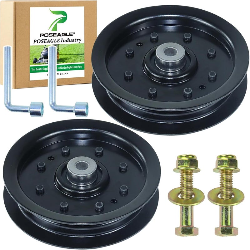 POSEAGLE 2 Pack 756-04129b Idler Pulley 4.25 Replaces Troy Bilt Pulley 753-08171 Idler Pulley kit Cub Cadet 756-04129b Cub Cadet 756-04129 Idler Pulley MTD 756-04129 Pulley 956-04129 Pulley 753-08068 - Image 1