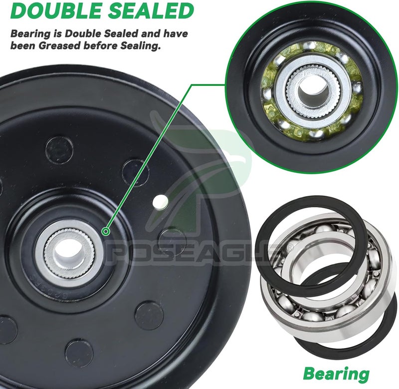 POSEAGLE 2 Pack 756-04129b Idler Pulley 4.25 Replaces Troy Bilt Pulley 753-08171 Idler Pulley kit Cub Cadet 756-04129b Cub Cadet 756-04129 Idler Pulley MTD 756-04129 Pulley 956-04129 Pulley 753-08068 - Image 5