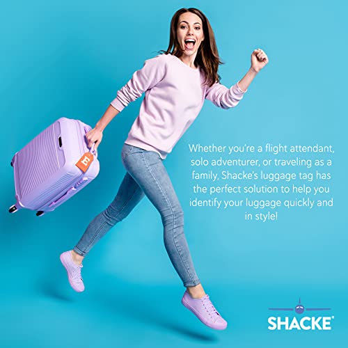 Shacke Initial Luggage Tag with Full Privacy Cover and Stainless Steel Loop – (Letter E) - Image 3