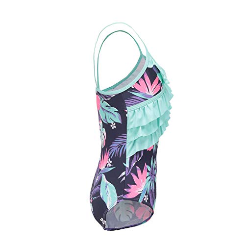 HowJoJo Big Girls One Piece Swimsuit Hawaiian Ruffle Swimwear Beach Bathing Suit Purple Size 12/10-12 - Image 3