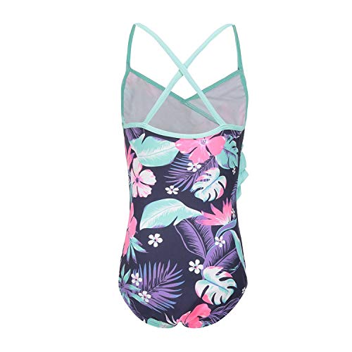 HowJoJo Big Girls One Piece Swimsuit Hawaiian Ruffle Swimwear Beach Bathing Suit Purple Size 12/10-12 - Image 2