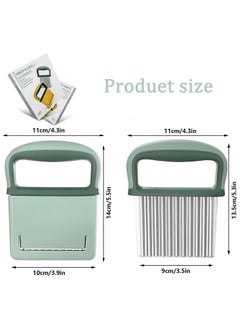 Oasisgalore Stainless Steel Crinkle Cutter - Wavy Slicer for Potatoes, Carrots & Vegetables (Green)  - Image 2