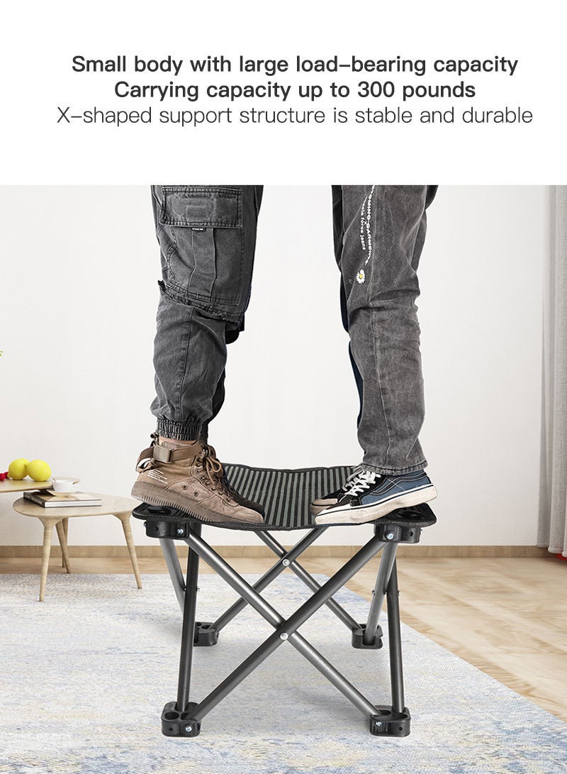 Whotman Ultra-Light Portable Folding Chair Stool - 0.7KG Weight, High Load-Bearing, 600D Oxford Fabric, Non-Slip Feet, for Outdoor Camping & Home Use - Image 5
