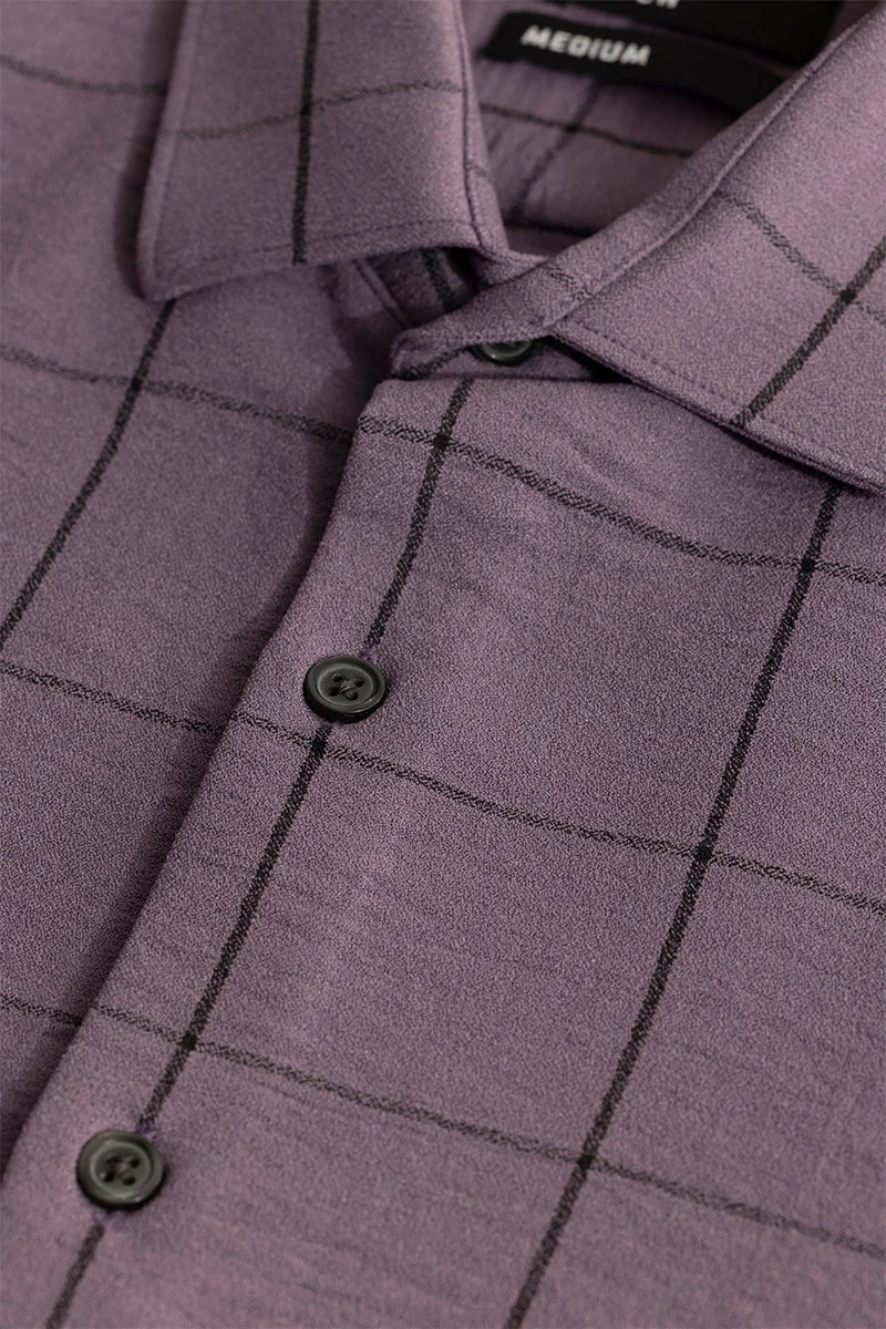 SNITCH Grid Block Purple Checks Shirt