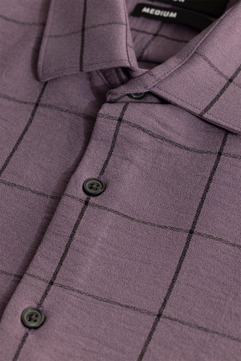 SNITCH Grid Block Purple Checks Shirt - Image 2