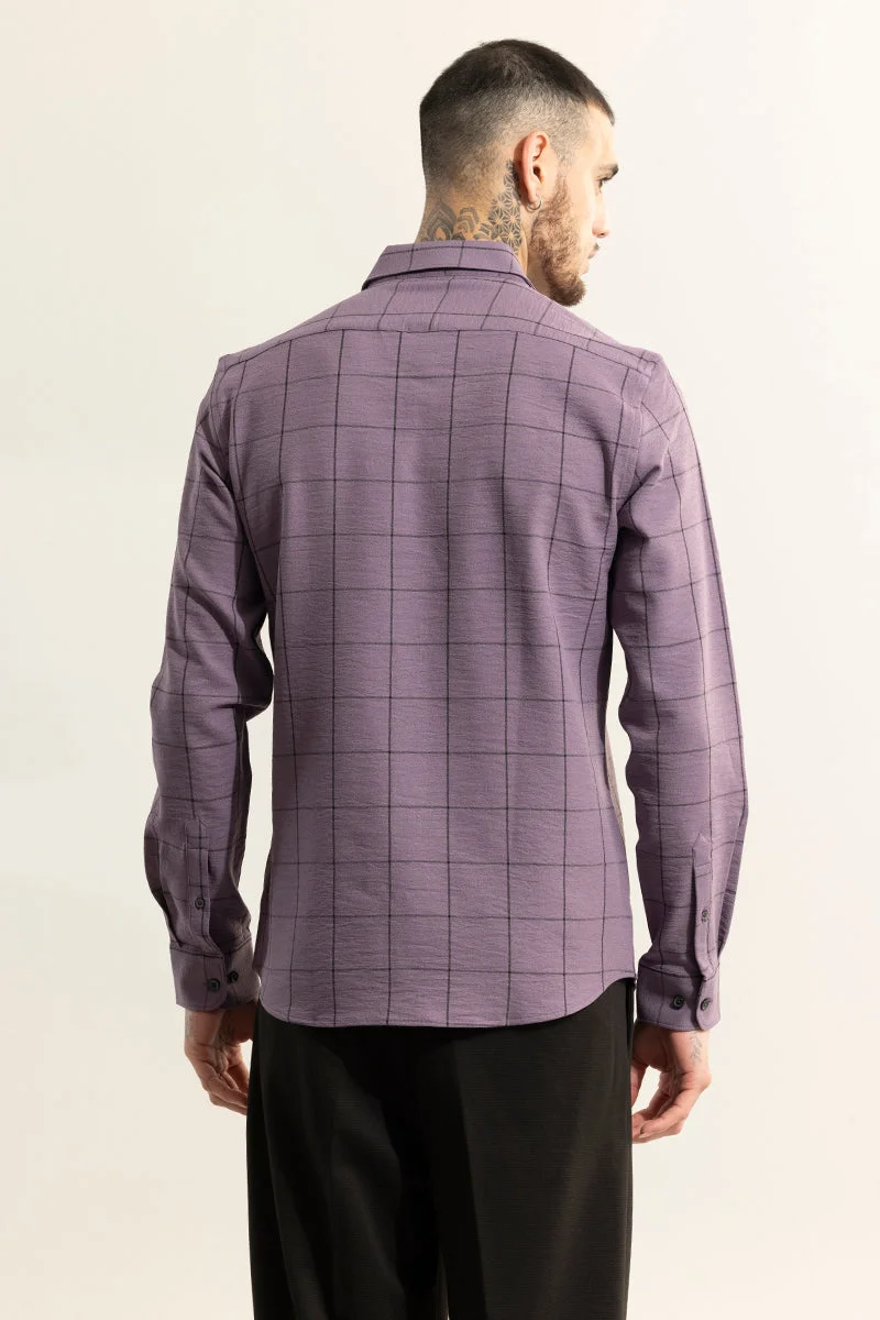 Snitch Purple Grid Block Purple Checks Shirt for Men | Best Price UAE