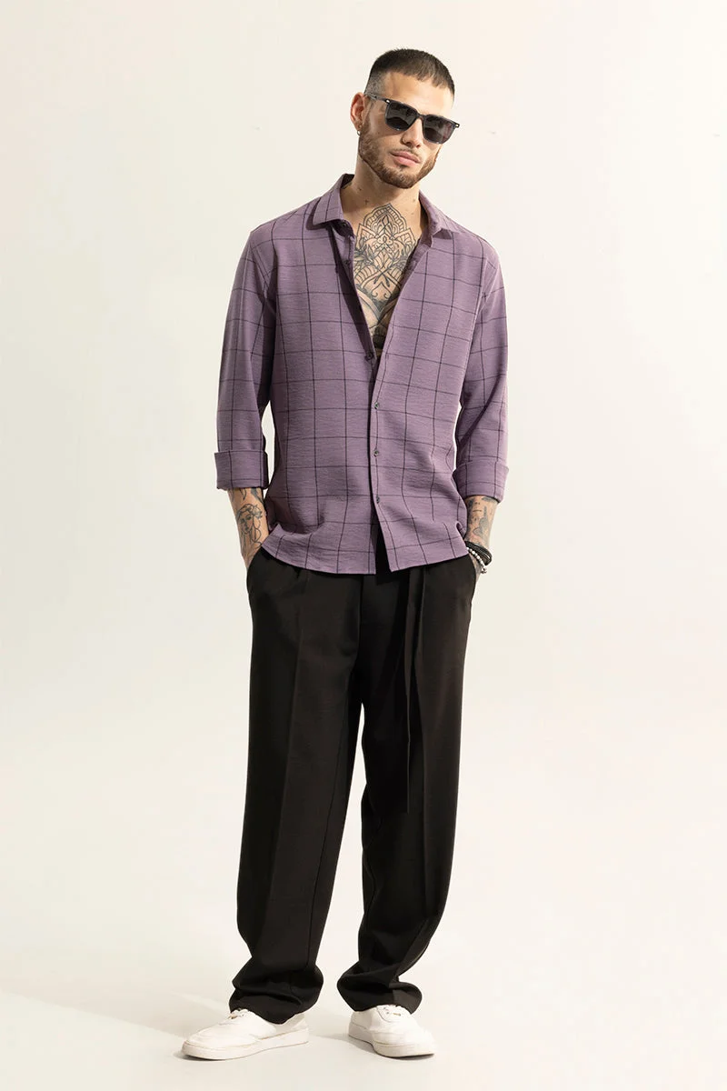 Snitch Purple Grid Block Purple Checks Shirt for Men | Best Price UAE