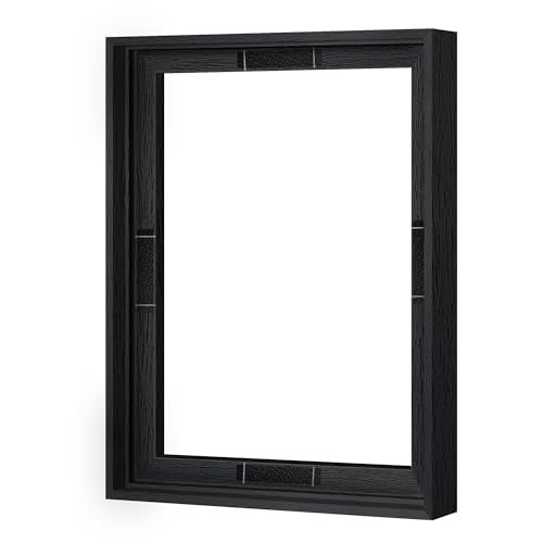 Abtgt 11x14 Canvas Floating Frame with 0.9" Deep, Black Floater Frame for Canvas Paintings with Adhesive, Vertical or Horizontal Wall Art frame for Prints Oil Painting Diamond Decor, 1 Pack. - Image 1