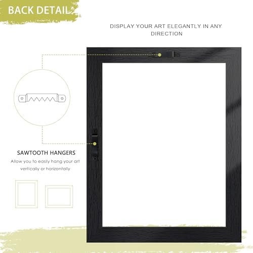 Abtgt 11x14 Canvas Floating Frame with 0.9" Deep, Black Floater Frame for Canvas Paintings with Adhesive, Vertical or Horizontal Wall Art frame for Prints Oil Painting Diamond Decor, 1 Pack. - Image 5