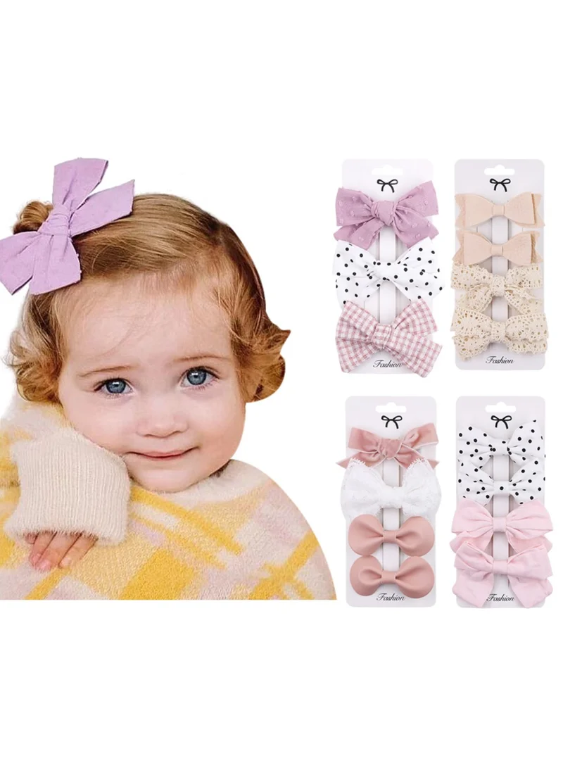 D'Daniela Rabia Ribbon Bow Clip Set For Babies and Girls - Yellow & Multicolor