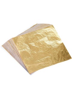 Bememo 100 Sheets Imitation Gold Leaf For Arts, Gilding Crafting, Decoration, 5.5 By 5.5 Inches  - Image 1