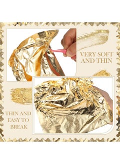Bememo 100 Sheets Imitation Gold Leaf For Arts, Gilding Crafting, Decoration, 5.5 By 5.5 Inches  - Image 4