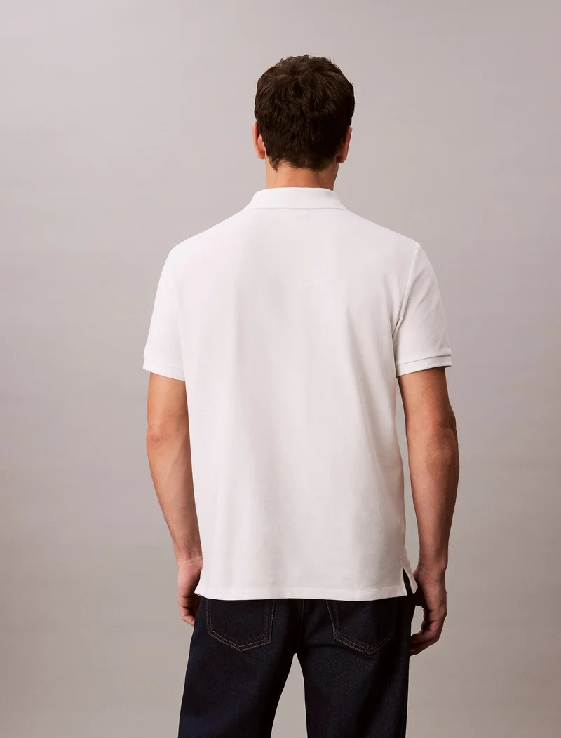 Calvin Klein Jeans Blanc De Blanc Cotton Piqué Polo Shirt for Men | Best Price UAE