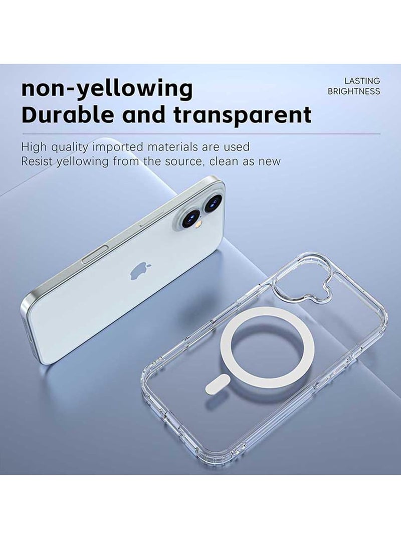 BORTONY iPhone 16 Cover Crystal Clear Magnetic Case Support Wireless Charging Slim Shockproof Phone Case for iPhone 16 6.1 inch - Image 3