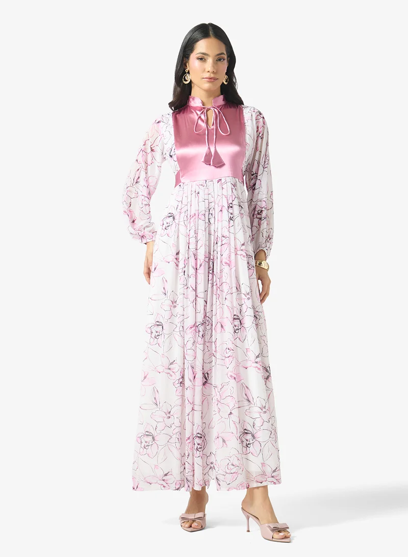 جولدن ابل Printed Jalabiya Dress