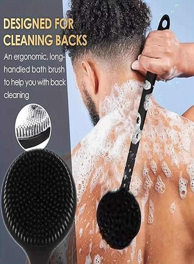 DUANT Soft Silicone Back Scrubber with Long Handle for Shower | Gentle Exfoliating Body Brush with Soft Bristles | Flexible Bath Brush for Men, Women & Boys | Long-Handled Body Scrubber for Bathing & Body Wash (1pcs) - Image 3