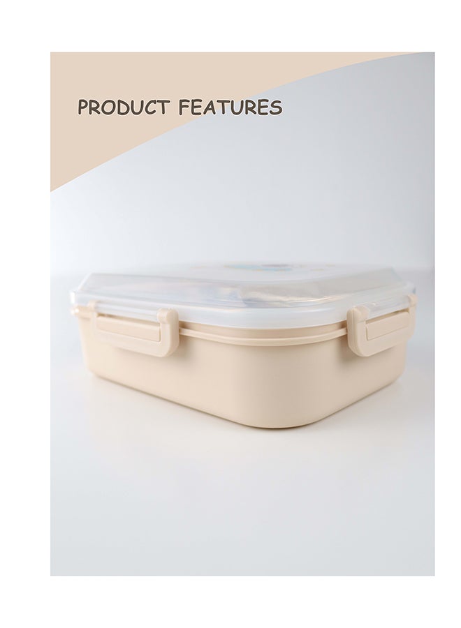 توشيونيكس صندوق غداء من الفولاذ المقاوم للصدأ بثلاثة أقسام وملعقة - حاوية طعام مانعة للتسرب - صينية قابلة للإزالة - آمنة للاستخدام في الميكروويف - خالية من مادة BPA - آمنة للاستخدام في غسالة الأطباق - آمنة للاستخدام في الفريزر - مثالية للمكتب والمدرسة والسفر وصالة الألعاب الرياضية - سعة 1.4 لتر - Image 4