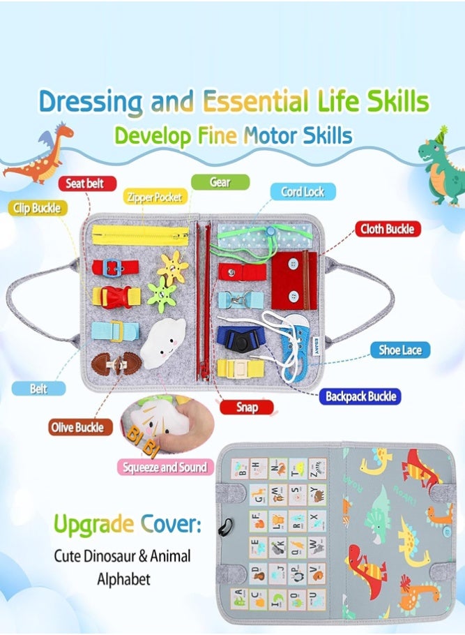 BELLSBERRY Montessori Busy Board for Toddlers – Sensory Activity Busy Book Preschool Educational Toy for Travel, Car & Airplane - Image 3