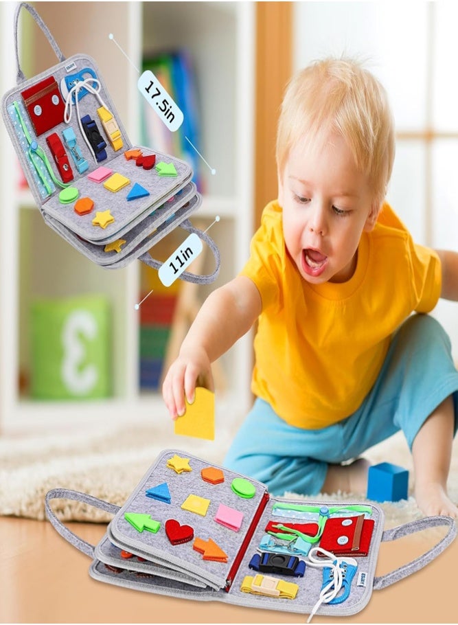 BELLSBERRY Montessori Busy Board for Toddlers – Sensory Activity Busy Book Preschool Educational Toy for Travel, Car & Airplane - Image 2