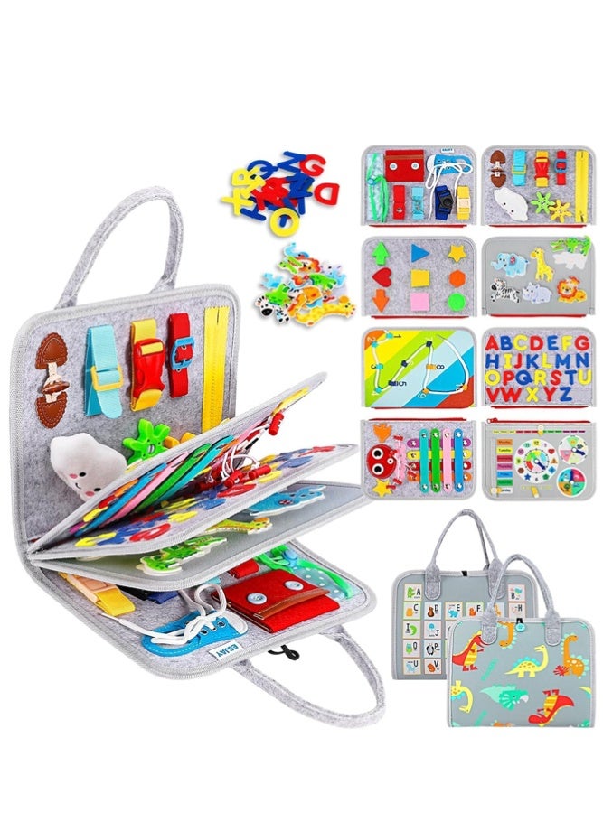 BELLSBERRY Montessori Busy Board for Toddlers – Sensory Activity Busy Book Preschool Educational Toy for Travel, Car & Airplane - Image 1