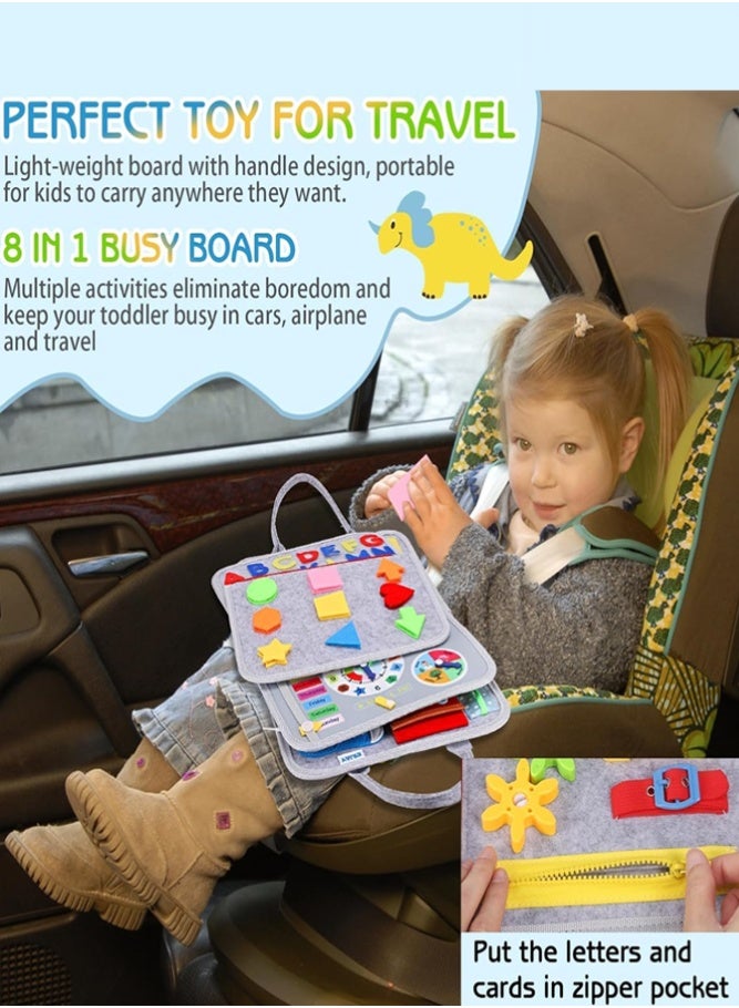 BELLSBERRY Montessori Busy Board for Toddlers – Sensory Activity Busy Book Preschool Educational Toy for Travel, Car & Airplane - Image 5