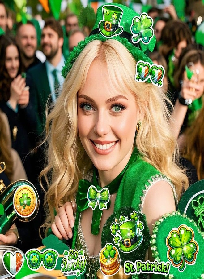 Auconda 100PCS Glitter St. Patrick's Day Stickers Vinyl Stickers St Patricks Day Party Favors Irish Holiday Stickers,Lucky Shamrock Stickers Suitable for Children, Teens, and Adults - Image 4