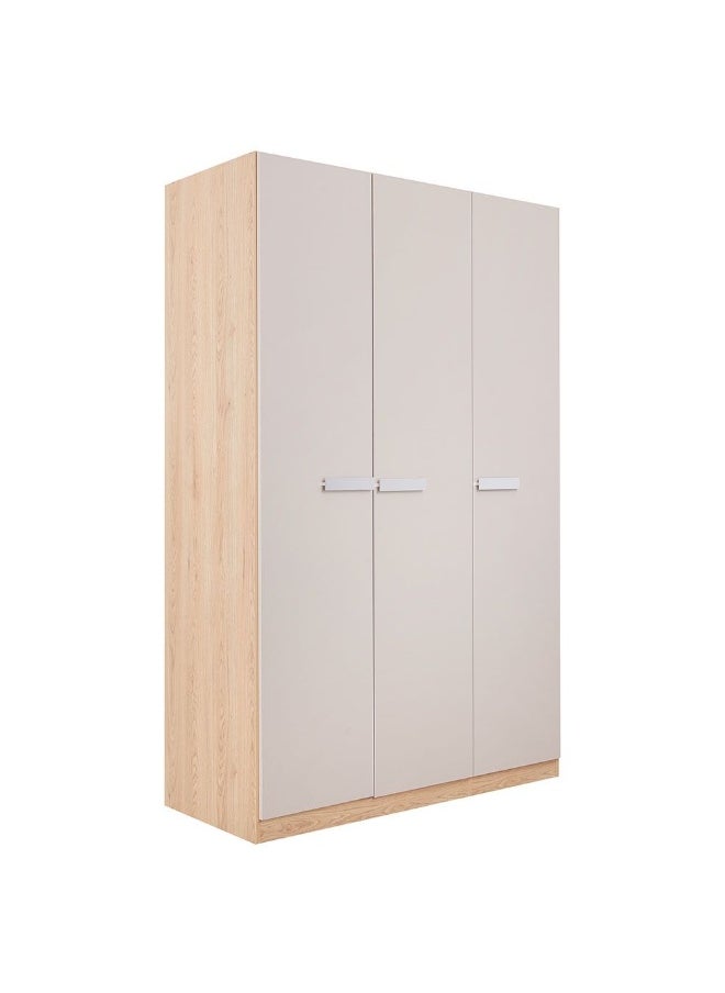 DANUBE HOME Cardano 3 Door Wardrobe With Mirror Inside Sturdy Closet Clothes Storage Cupboard Modern Design Space Saving Swing Door Cabinet For Bedroom L136.6Xw59.5Xh216Cm - Natural Oak/Champagne  - Image 5