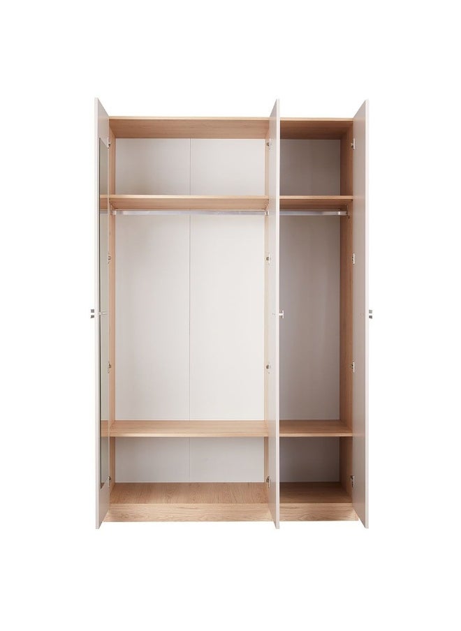 DANUBE HOME Cardano 3 Door Wardrobe With Mirror Inside Sturdy Closet Clothes Storage Cupboard Modern Design Space Saving Swing Door Cabinet For Bedroom L136.6Xw59.5Xh216Cm - Natural Oak/Champagne  - Image 3