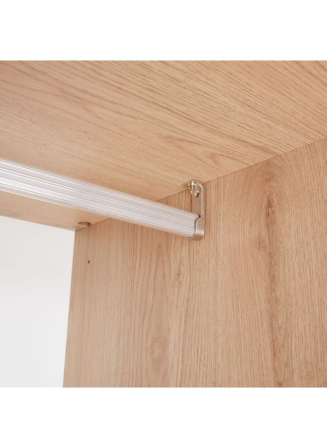 DANUBE HOME Cardano 3 Door Wardrobe With Mirror Inside Sturdy Closet Clothes Storage Cupboard Modern Design Space Saving Swing Door Cabinet For Bedroom L136.6Xw59.5Xh216Cm - Natural Oak/Champagne  - Image 2