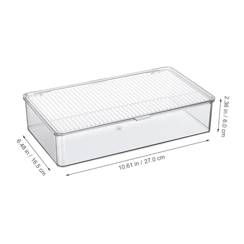 Hemoton Clear Plastic Storage Bin with Lid Small Silverware Organizer with Cover Transparent Kitchen Utensil Drawer Tray for RV Countertop Flatware - Image 3