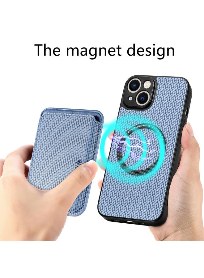 اس-توب جراب هاتف مغناطيسي من ألياف الكربون والجلد لهاتف iPhone 14 Plus - Image 5