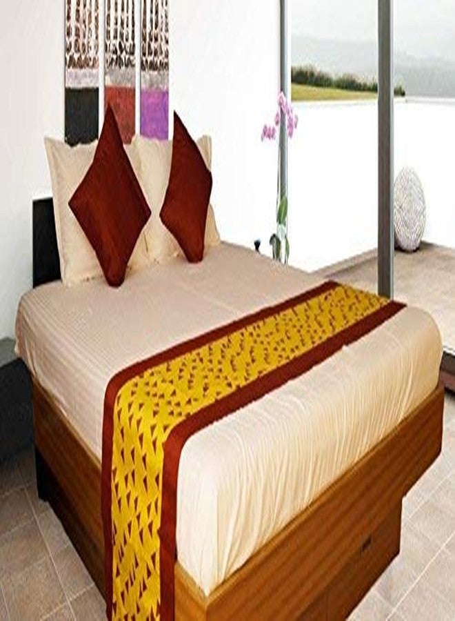Vissage Cotton Contemporary Print Double Bed Runner with 2 Cushion Covers (Multicolour, Standard) - Image 1
