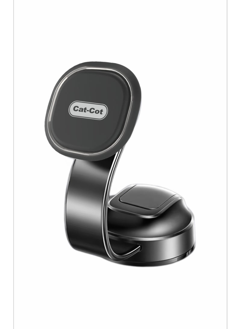 Cat - Cot Cat-Cot CT-01 Magnetic Car Phone Holder Mount | 360° Adjustable Dashboard & Windshield Mobile Stand | Strong Magnet Grip | Universal Compatibility | Flexible Arm | ABS + Silicone - Image 2