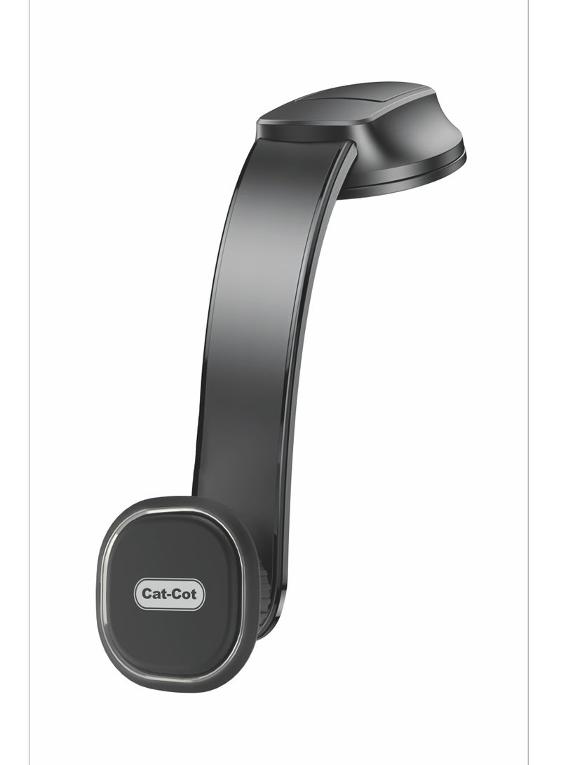 Cat - Cot Cat-Cot CT-01 Magnetic Car Phone Holder Mount | 360° Adjustable Dashboard & Windshield Mobile Stand | Strong Magnet Grip | Universal Compatibility | Flexible Arm | ABS + Silicone - Image 1