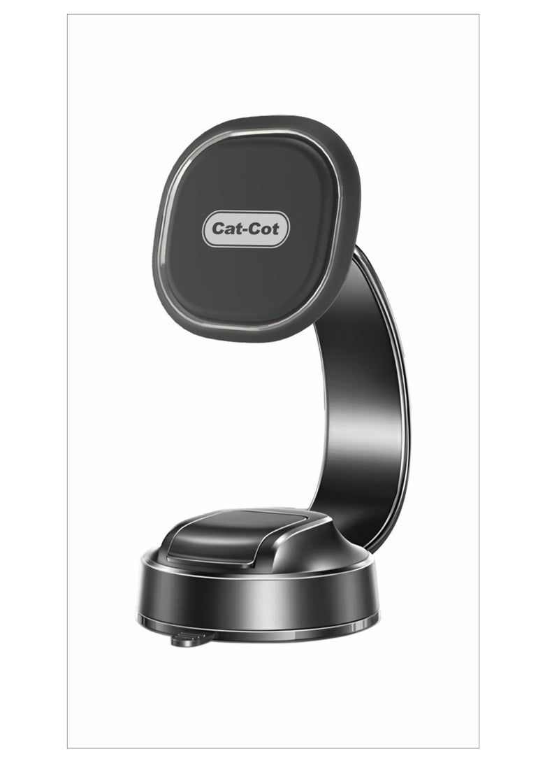 Cat - Cot Cat-Cot CT-01 Magnetic Car Phone Holder Mount | 360° Adjustable Dashboard & Windshield Mobile Stand | Strong Magnet Grip | Universal Compatibility | Flexible Arm | ABS + Silicone - Image 3